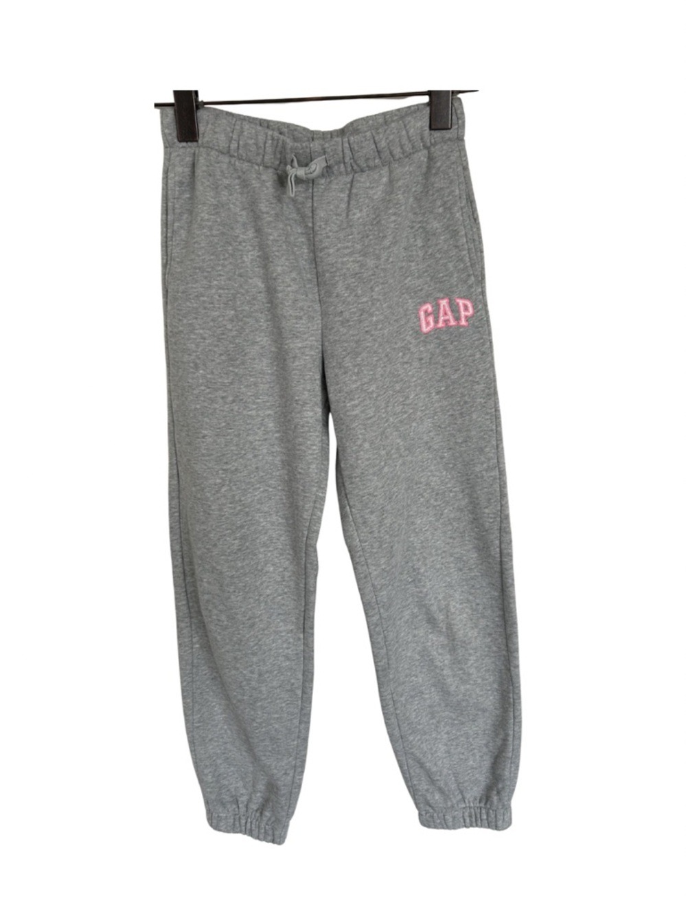 GAP Gray Sweat Joggers with Pink Logo